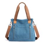 Wholesale Women Casual Hand-Held zipper Large Capacity Canvas Bag - Image 6