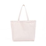 Wholesale Solid Color Large Capacity Zipper Canvas Tote Bag - Image 2