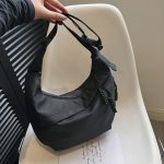 Wholesale Women Simple Casual Solid Color Canvas Shoulder Bag