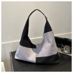 Wholesale Women Fashion Canvas Patchwork Color Block Shoulder Bag