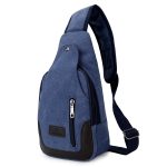 Wholesale Men Casual Commuter Zipper Canvas Chest Bag - Image 5