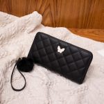 Wholesale Women Fashion Simple And Atmospheric Rhombus Embroidered Bow Hair Ball Decoration Multi-Card Coin Purse - Image 6