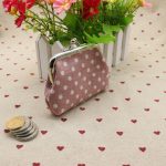 Women Stylish Burlap Polka Dot Clip Wallet - Image 8