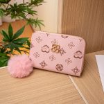 Women Fashion Circle Love Star Four-Leaf Clover Print Card Slot Short Wallet - Image 7