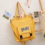 Wholesale Student Campus Large-Capacity Square Canvas Shoulder Tote Bag Letter Shopping Bag - Image 8