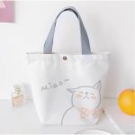 Wholesale Women Simple Cartoon Cute Lamb Print Canvas Shopping Bag - Image 6