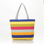 Wholesale Women Fashion Canvas Stripe Tote Bag - Image 8