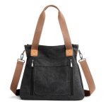Wholesale Women Casual Hand-Held zipper Large Capacity Canvas Bag - Image 7
