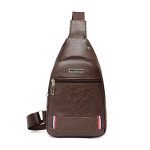 Wholesale Men Fashion Casual Business PU Letter Zipper Chest Bag - Image 5