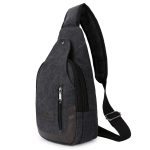 Wholesale Men Casual Commuter Zipper Canvas Chest Bag - Image 7