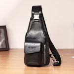 Wholesale Men Casual Vintage Commuter Zipper PU Chest Bag - Image 7