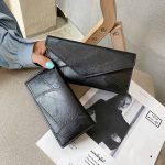 Women Fashion Retro Envelope Wallet Pu Stitching Long Coin Purse - Image 7