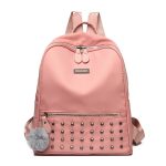 Wholesale Women Fashion Rivet Soft Wax Leather Backpack - Image 8