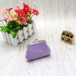Women Fashion Dot Fabric Compact Clip Wallet - Image 8