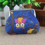 Women Fashion Vintage Canvas Owl Picture Compact Wallet - Image 9