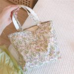 Wholesale Women Fashion Small Tiny Flower Pattern Canvas Tote Bag - Image 9