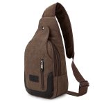 Wholesale Men Casual Commuter Zipper Canvas Chest Bag - Image 8