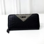 Women Fashion Crocodile Pattern Long Zipper Coin Purse - Image 8