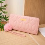 Wholesale Women Fashion Rhombus Embroidery Sequin Pom Decoration Long Coin Purse - Image 8