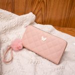 Wholesale Women Fashion Simple And Atmospheric Rhombus Embroidered Bow Hair Ball Decoration Multi-Card Coin Purse - Image 8