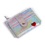 Women Fashion Laser Pu Card Holder Heart Embroidery Zipper Buckle Wallet - Image 9