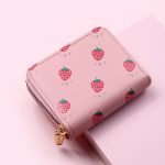 Women Fashion Strawberry Zipper Compact Wallet - Image 8