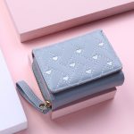 Women Fashion Embroidered Heart Tri-Fold Zipper Wallet - Image 8