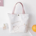 Wholesale Women Simple Cartoon Cute Lamb Print Canvas Shopping Bag - Image 8