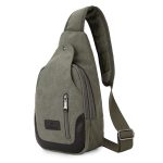 Wholesale Men Casual Commuter Zipper Canvas Chest Bag - Image 9