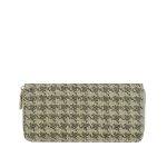 Women Fashion Linen Check Pattern Long Coin Purse - Image 9