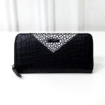 Women Fashion Crocodile Pattern Long Zipper Coin Purse - Image 9