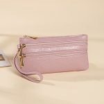 Simple Solid Color PU Zipper Wallet - Image 9