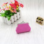 Women Fashion Dot Fabric Compact Clip Wallet - Image 9