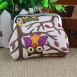 Women Fashion Vintage Canvas Owl Picture Compact Wallet - Image 10