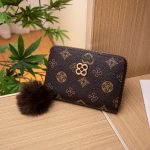Women Fashion Circle Love Star Four-Leaf Clover Print Card Slot Short Wallet - Image 9