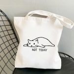 Wholesale Fashion Cute Cartoon Cat Printed Large Capacity Canvas Shoulder Bag - Image 6