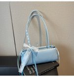 Wholesale Women Fashion Simple Solid Color Lace-Up Shoulder Bag - Image 2