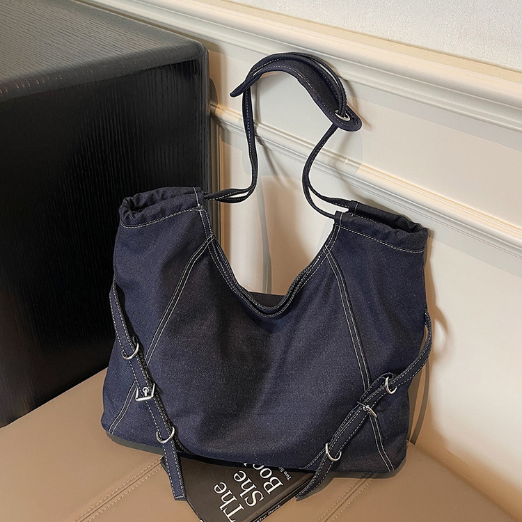 product_0-16 Wholesale Women Fashion Retro Large Capacity Denim Shoulder Bag - Image 1