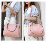 Wholesale Women Fashion Casual Solid Color Large Capacity Crocodile Pattern Handbag Four-Piece Bag Set - Image 5