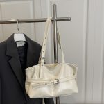 Women Fashion Casual Simple Solid Color Large Capacity Shoulder Bag