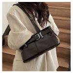 Wholesale Women Fashion Casual Simple Solid Color Belt Buckle Shoulder Bag - Image 4