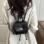 Wholesale Women Fashion Casual Retro Solid Color Backpack