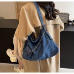Wholesale Women Fashion Casual Large Capacity Denim Shoulder Bag - Image 3