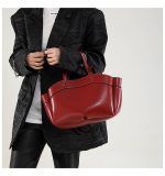 Women Fashion Casual Simple Solid Color Large Capacity Handbag - Image 4