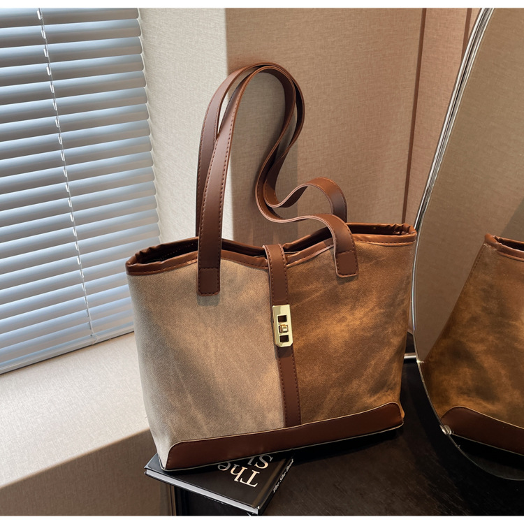 product_0-49 Women Fashion Casual Contrast Color Large Capacity Tote Bag - Image 1