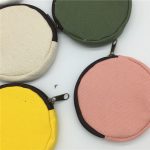 Wholesale Fashion Simple Solid Color Round Canvas Coin Purse - Image 3