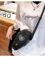 Wholesale Women Fashion Gothic Halloween Embroidered Spider Skull Crossbody Bag - Image 4