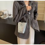 Wholesale Women Fashion Casual Simple Solid Color Bucket Crossbody Bag - Image 3