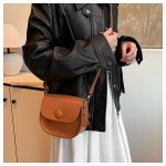 Women Fashion Casual Simple Solid Color Crossbody Bag - Image 4