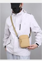Men Fashion Simple Solid Color Mini Square Crossbody Bag - Image 2
